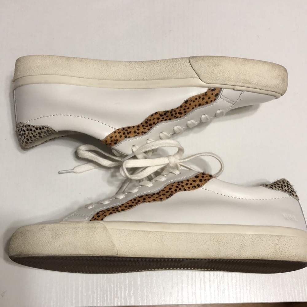 Women’s Madewell Sidewalk Low-Top Calf Hair Animal Print Leather Sneakers Size 8 - Picture 7 of 12